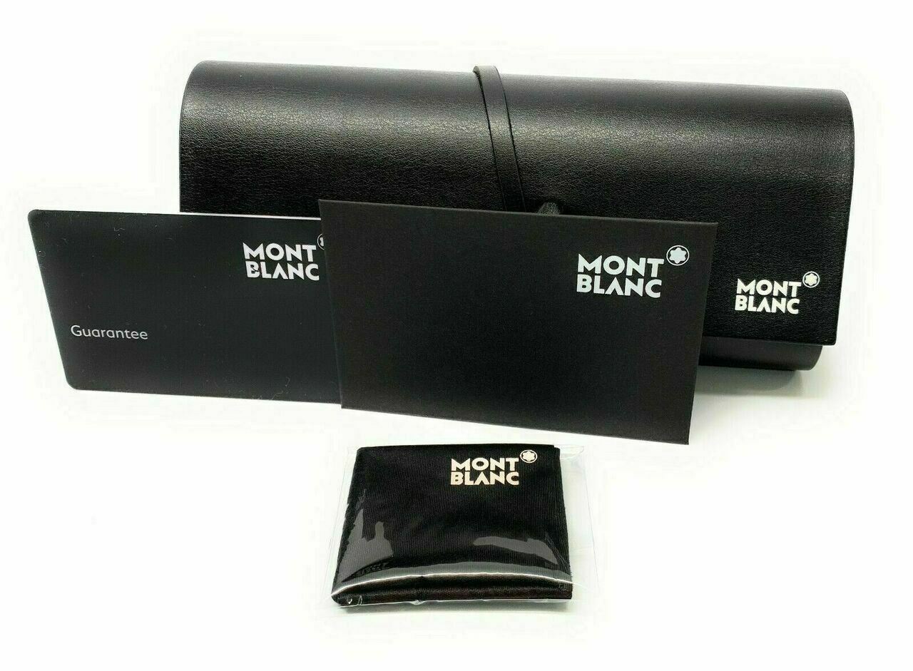 MONT BLANC MB0084SK 001 Black Rectangle 56 mm Men's Sunglasses