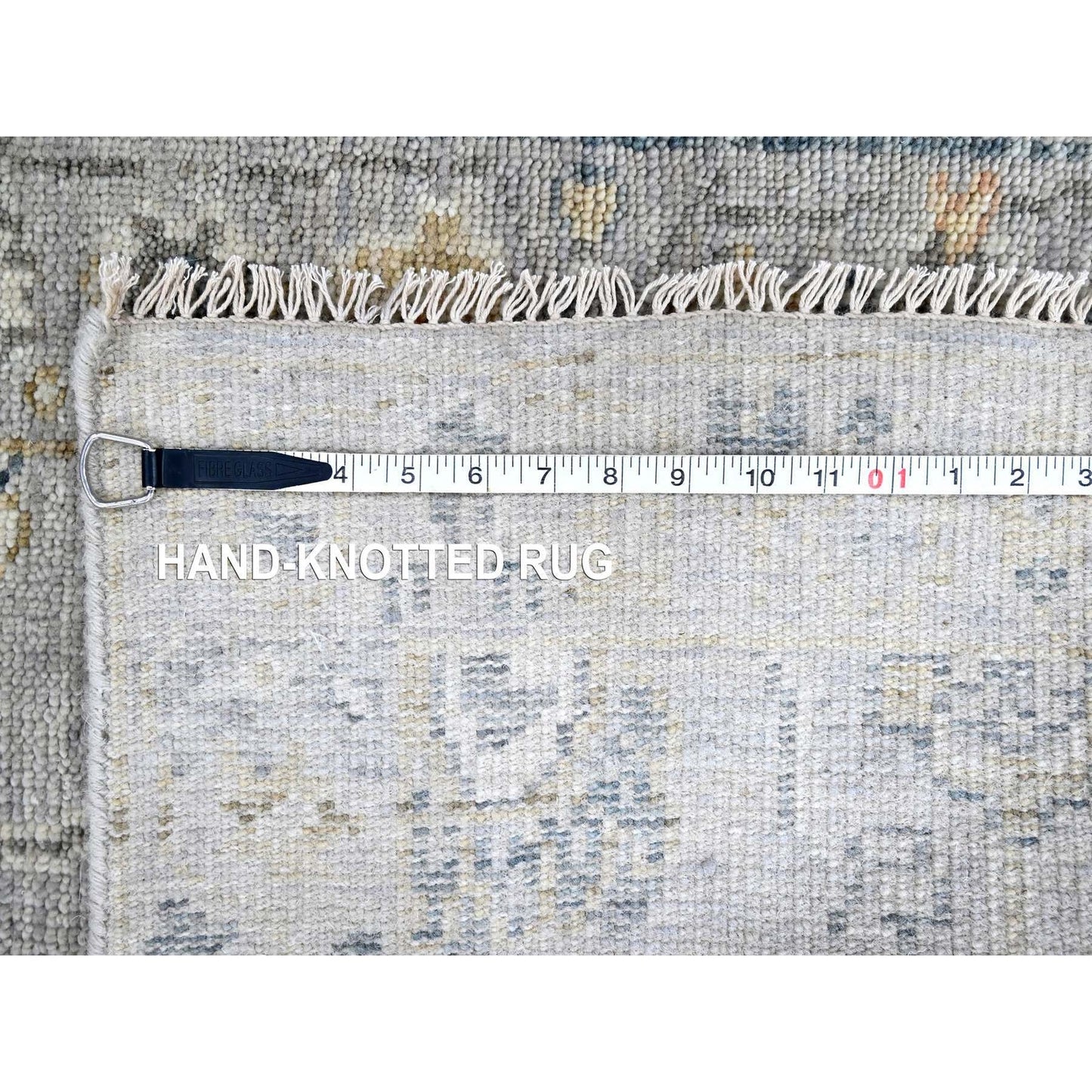 2'5"X13'10" Pastel Gray Oushak Design Hand Knotted Pure Wool Runner Rug