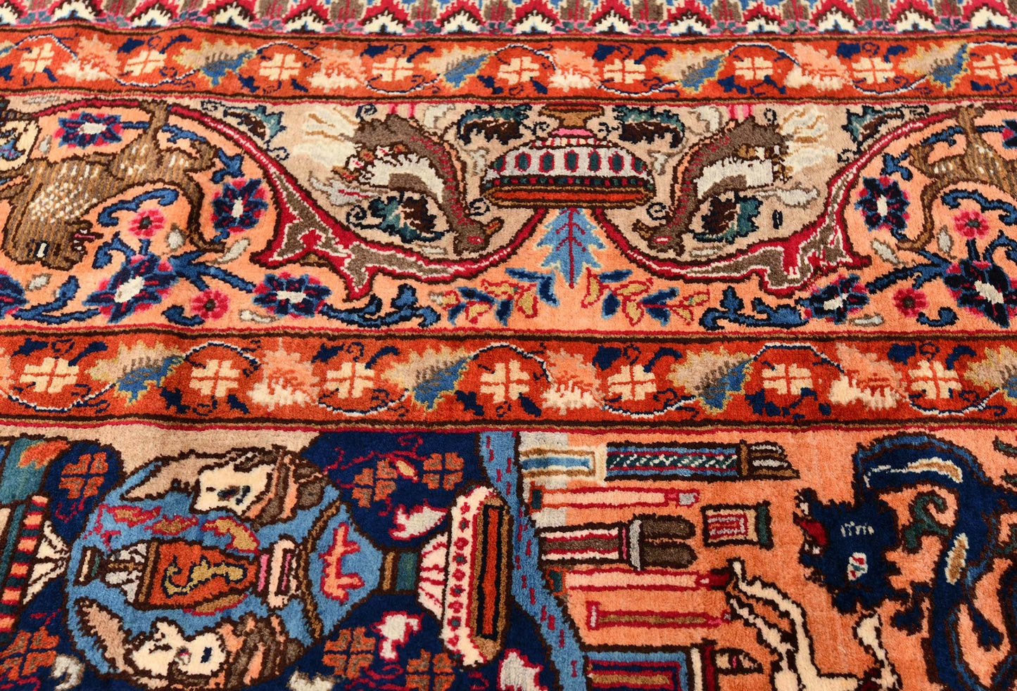 One-Of-A-Kind Semi-Antique Oriental Rug Navy Blue