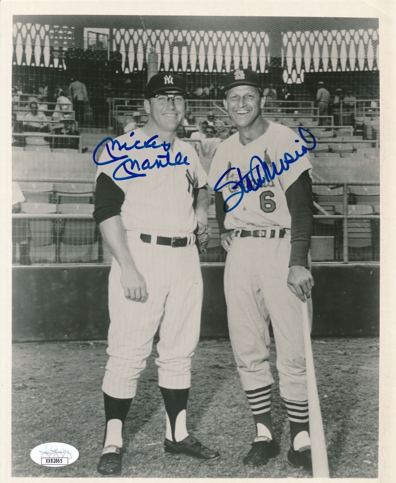 Mickey Mantle/Stan Musial Dual-Autographed 8X10