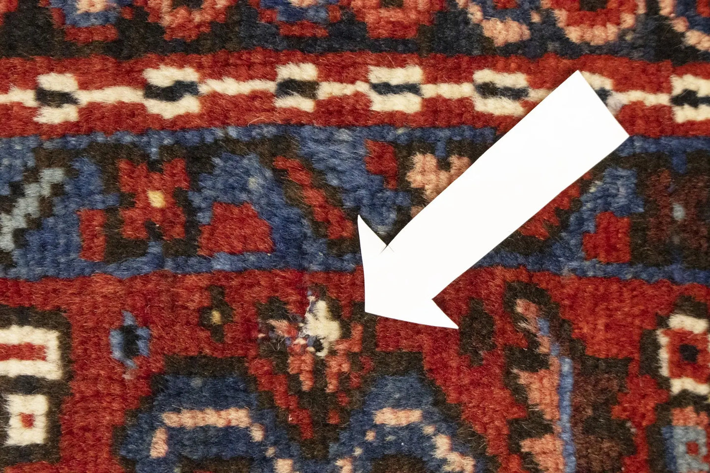 Semi-Antique Oriental Rug Rusty Red Geometric