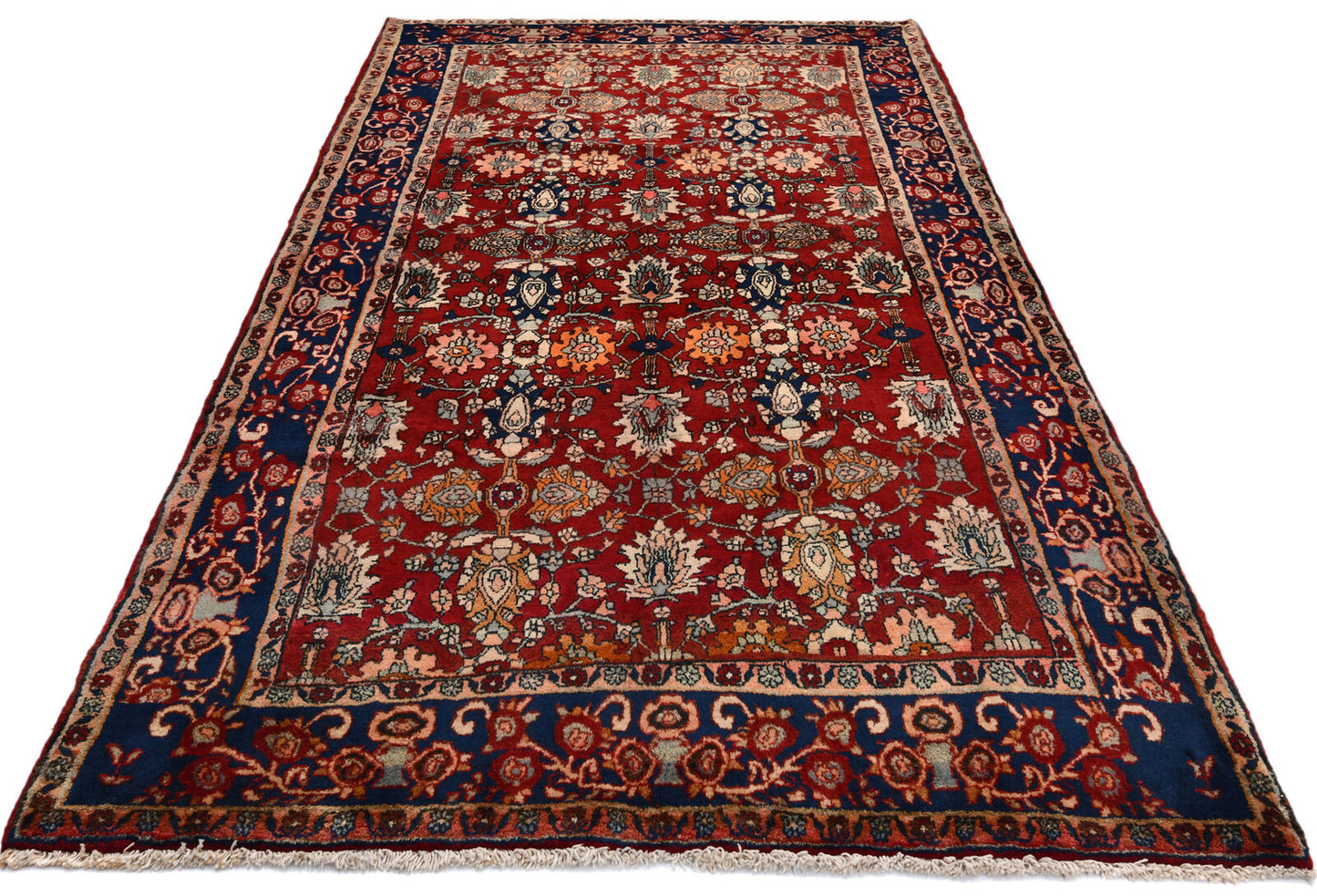 Hand-Knotted Wool Oriental Rug Allover Floral