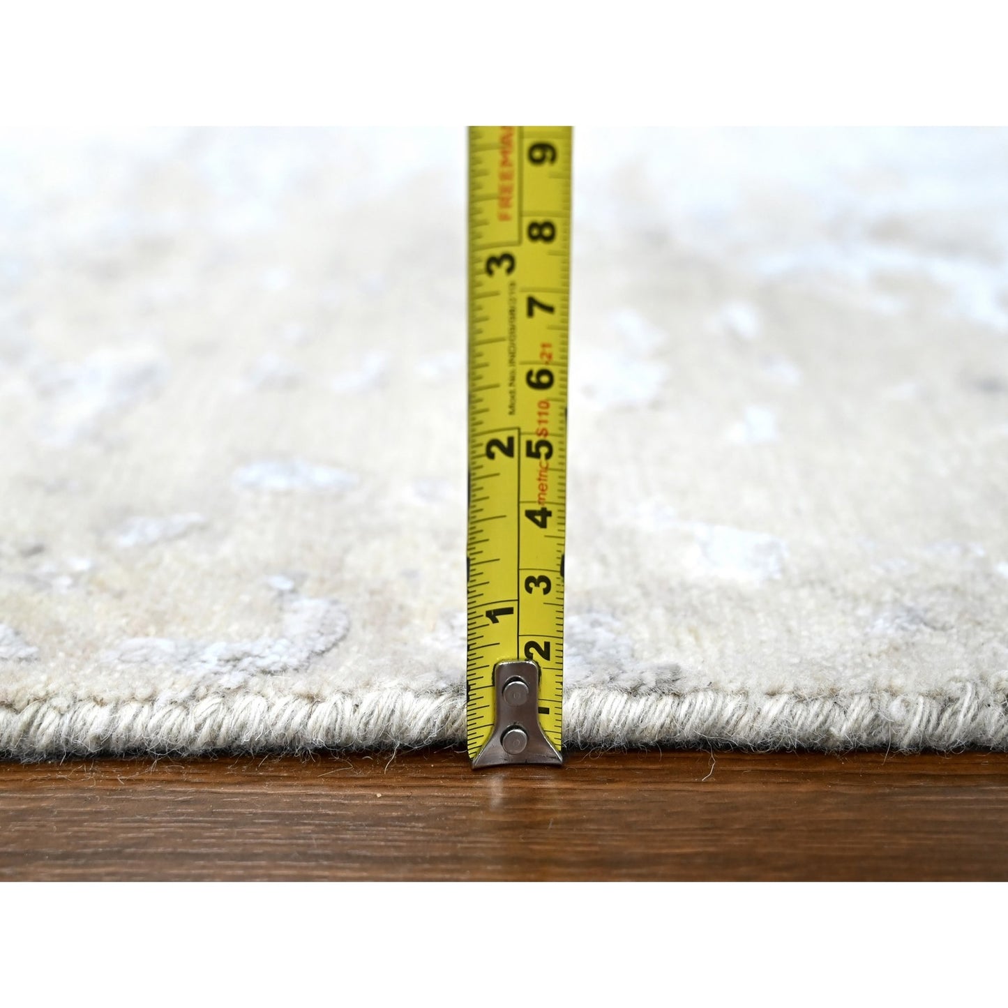 10'X13'10" Gray Soft Abstract Design Wool & Silk Hand Knotted Modern Rug