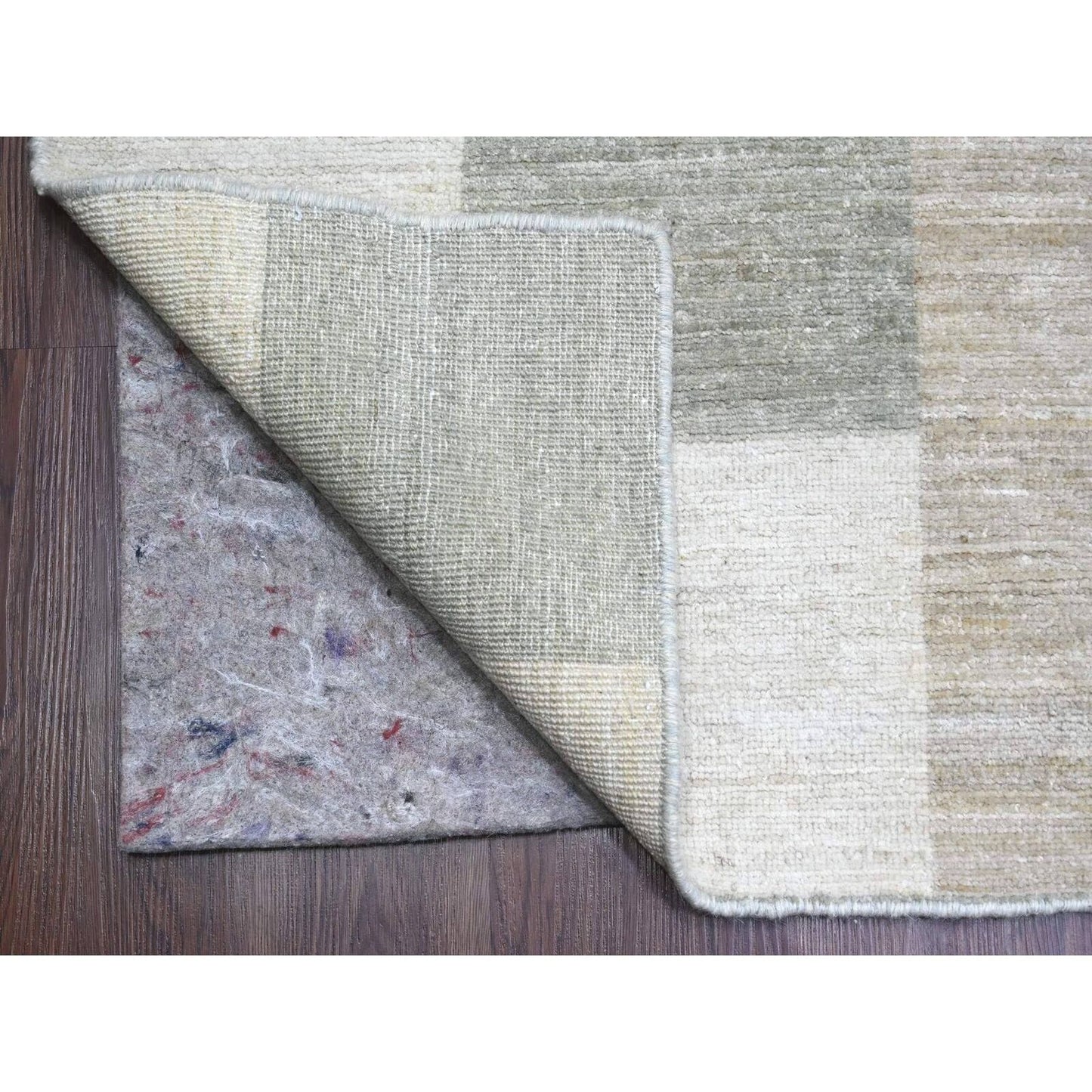 8'9"X11'6" Gray Bauhaus Inspired Geometric Pattern Hand Knotted Wool Rug