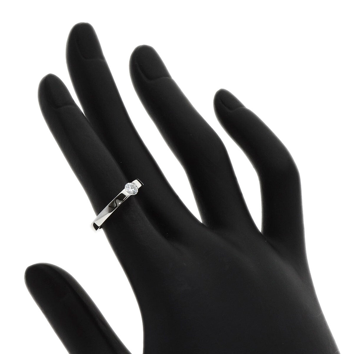 Cartier Ring Date With Diamond #46 K18 White