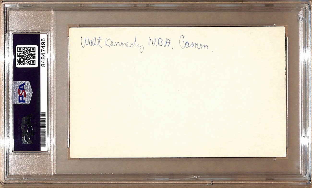 Walter Kennedy Autographed 3X5 Index Card 2Nd Nba