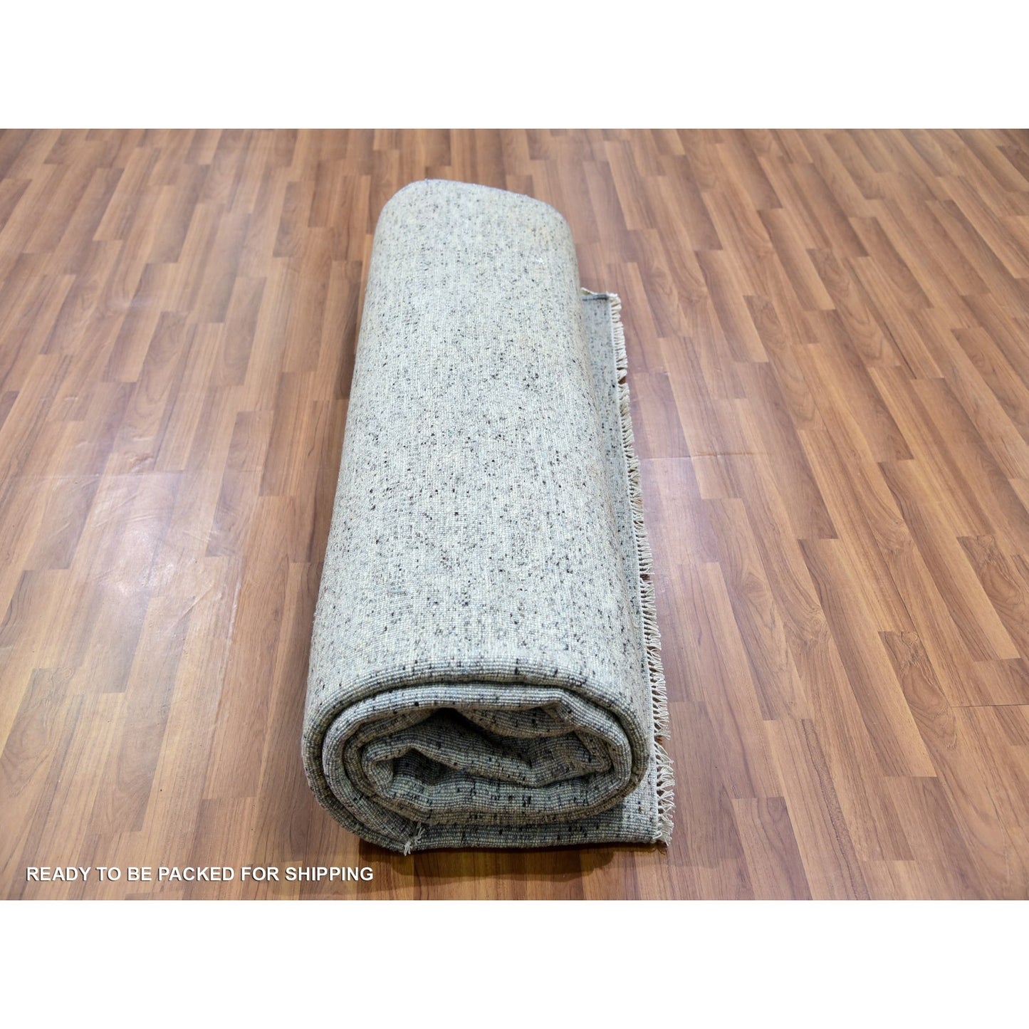 8'X10'2" Owl Gray Modern Grass Design Pure Wool Hand Knotted Rug