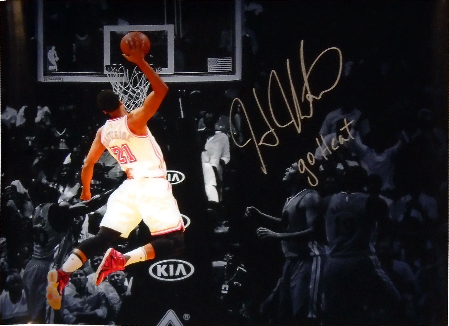 Hassan Whiteside "Go Heat" Autographed Miami Heat 16X20 Photo