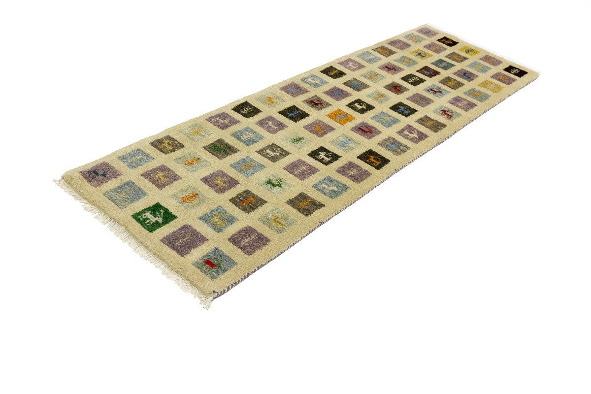 Indo-Gabbeh Pictorial Runner Rug Plush Oriental