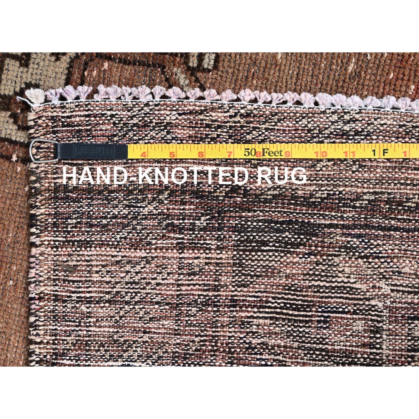 4'2"X6' Friar Brown Distressed Zoroastrian Gabbeh Wool Hand Knotted Rug