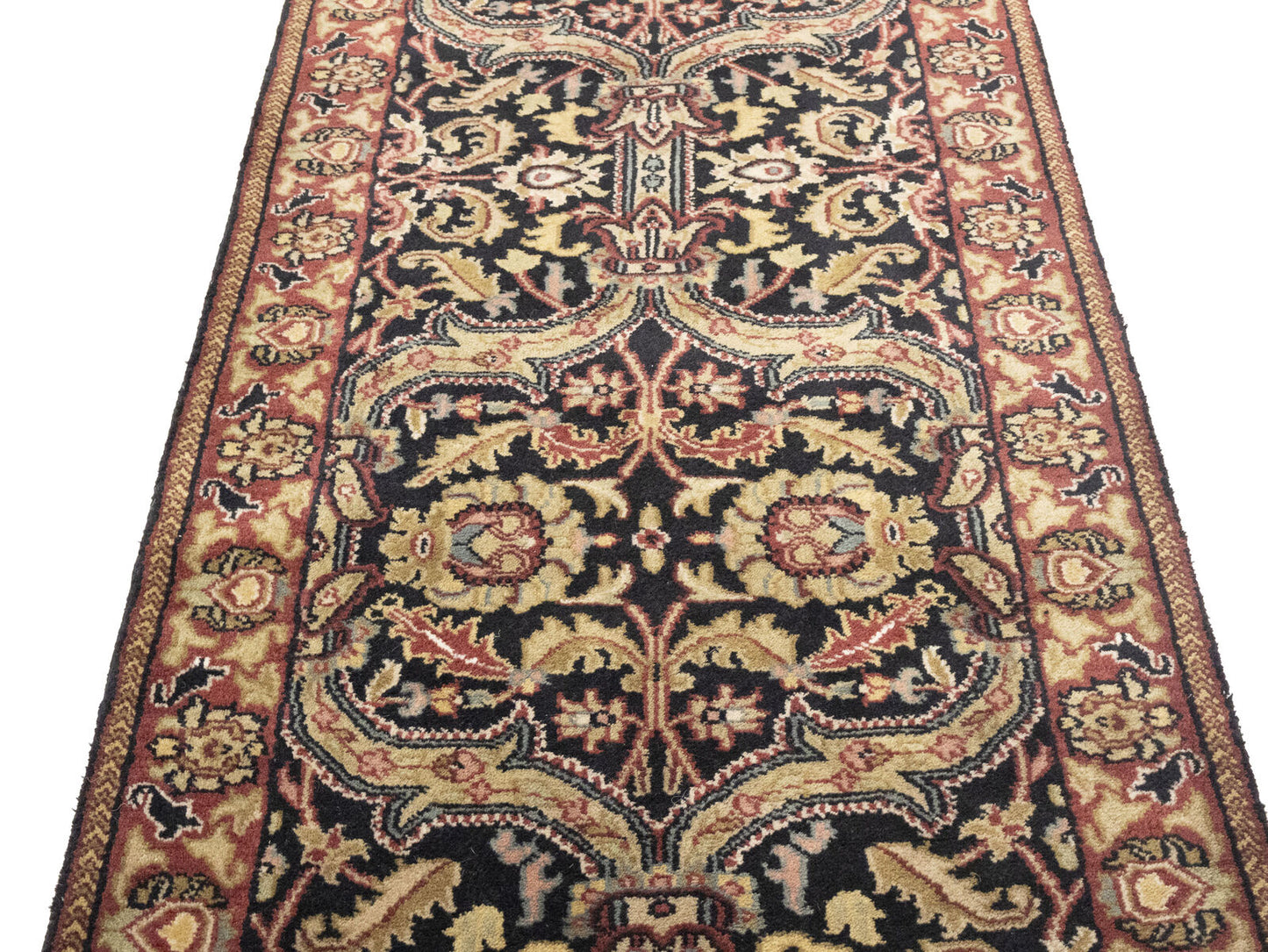 Agra Jaipur Oriental Runner Rug Wool Hand-Knotted