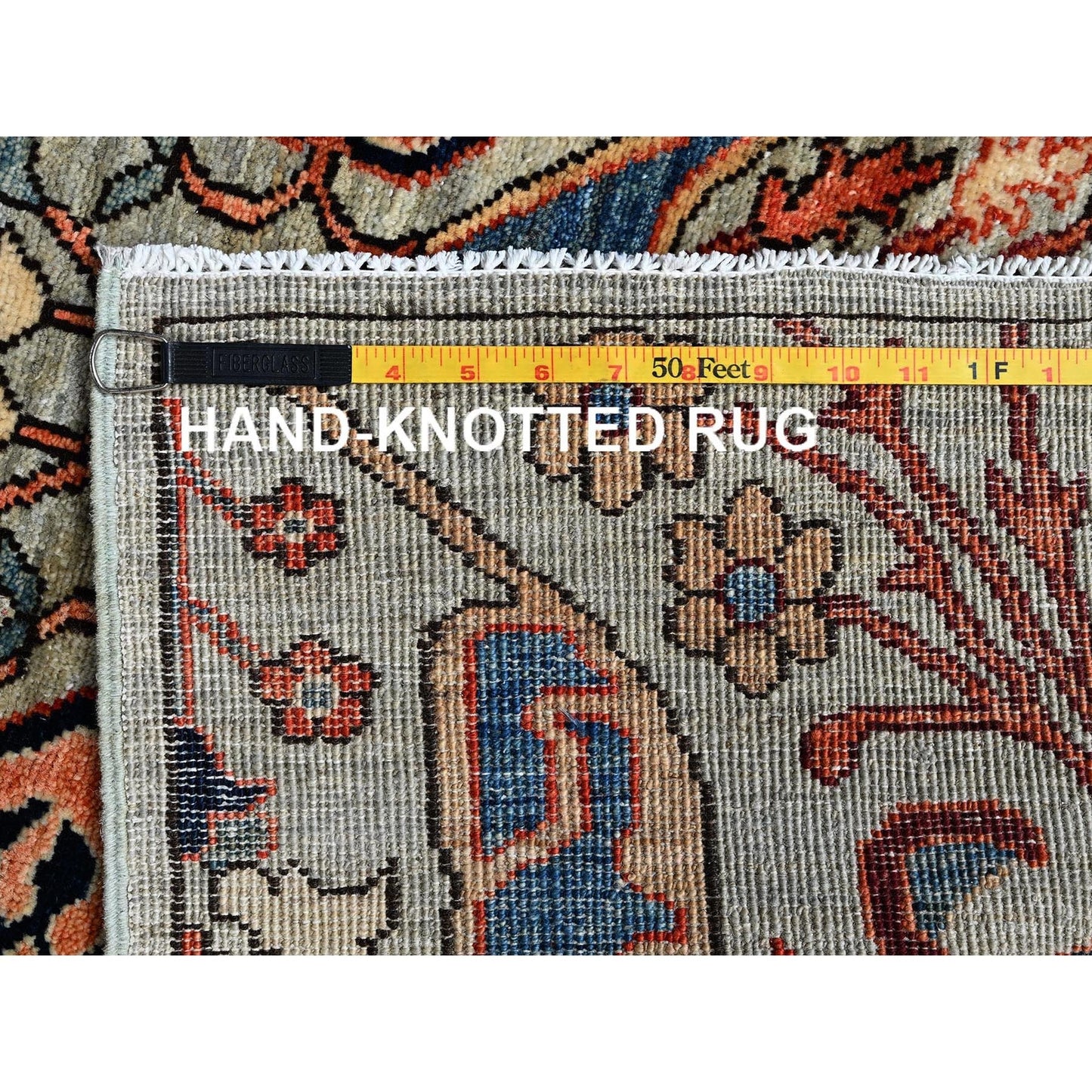2'9"X9'10" Oyster Gray Bijar Garus Design All Wool Hand Knotted Runner Rug