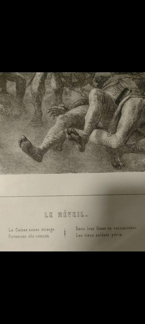 Denis Auguste Raffet -Le Rveil 1848 Original Lithograph French Napoleonic Print