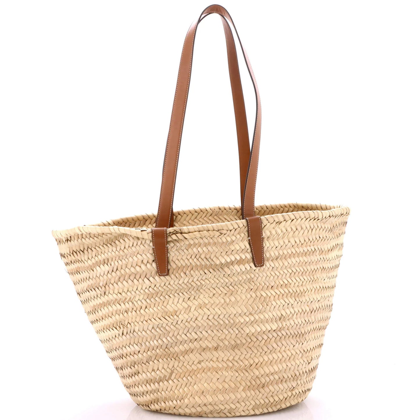 Celine Triomphe Basket Shoulder Bag Raffia With Leather Large