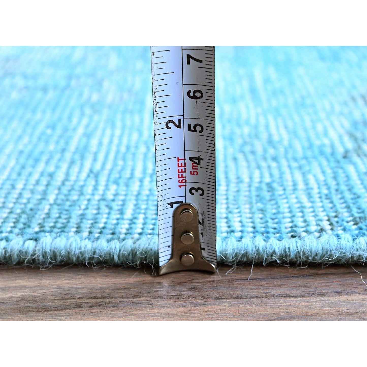 2'5"X9'10" Blue Overdyed Vintage Zoroastrian Hand Knotted Wool Runner Rug