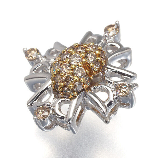 KASAHARA MASUMI Pendant Brown Diamond Paved Heart