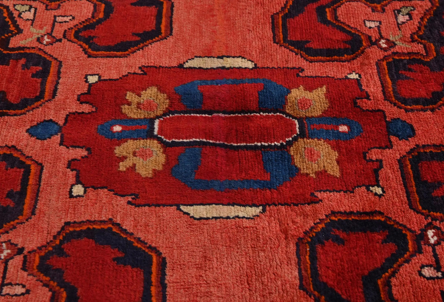 Hand-Knotted Red Tribal Floral Design Oriental