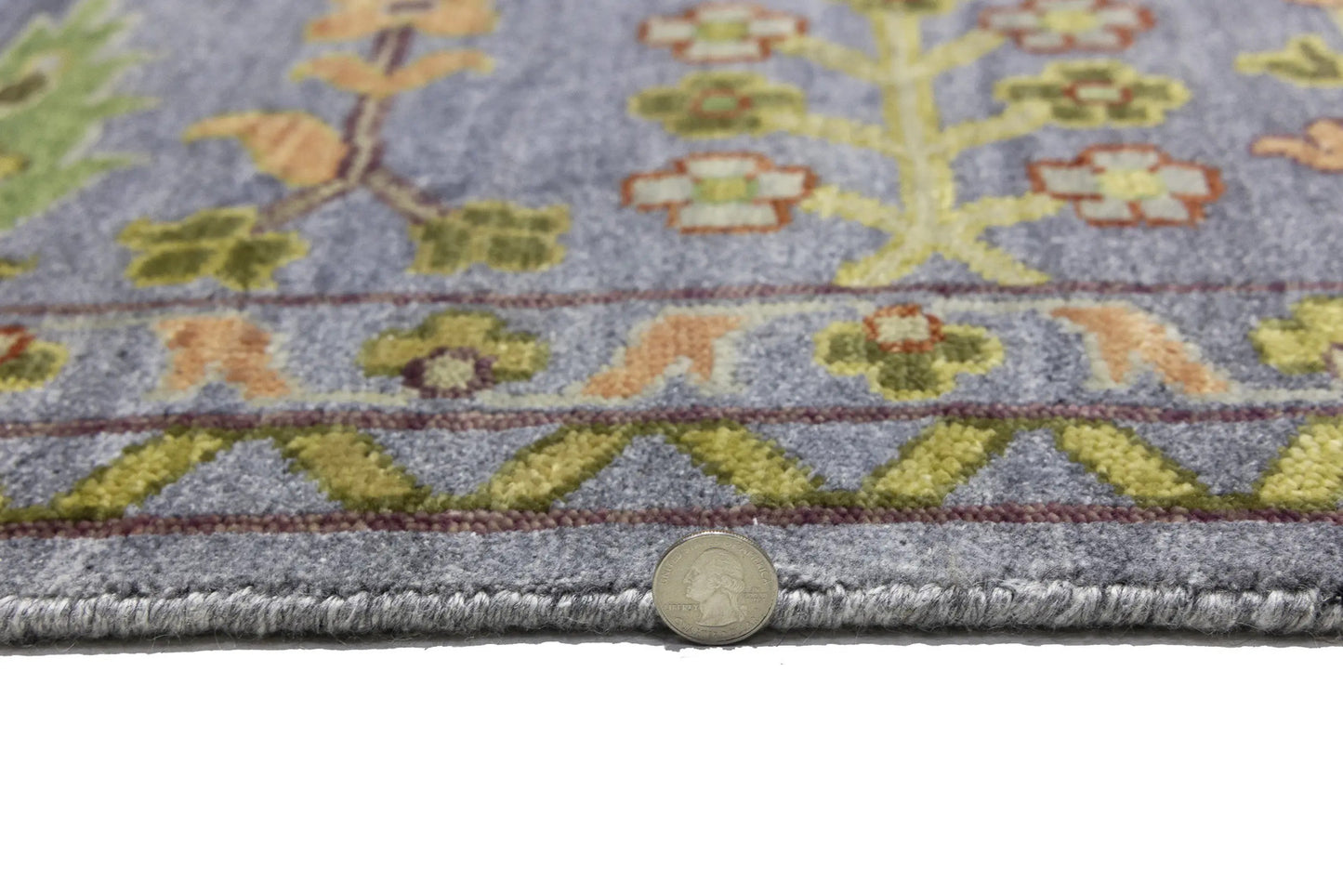 Oversized 10X14 ft Handmade Silver Chobi Oriental Rug Tree of Life Floral