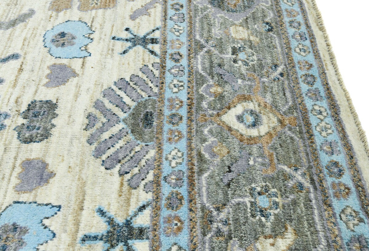 Vintage-Style Peshawar Oushak Oriental Rug Floral