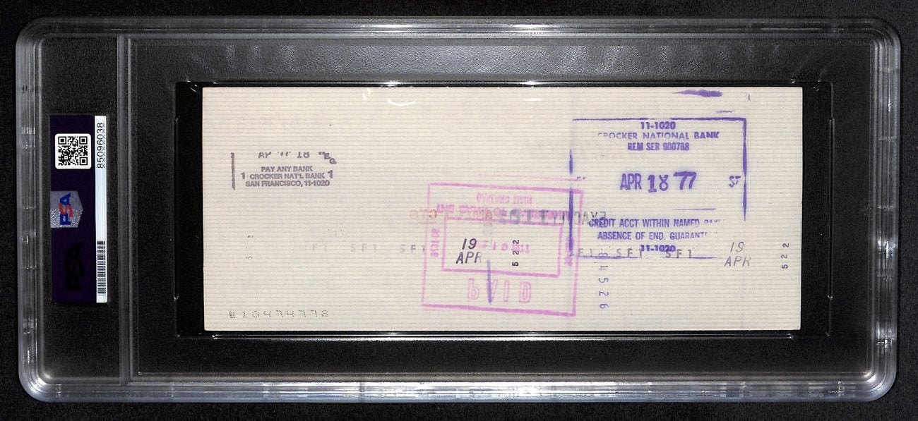 Al Davis Signed/Autographed 1977 Oakland Raiders Check Psa/Dna