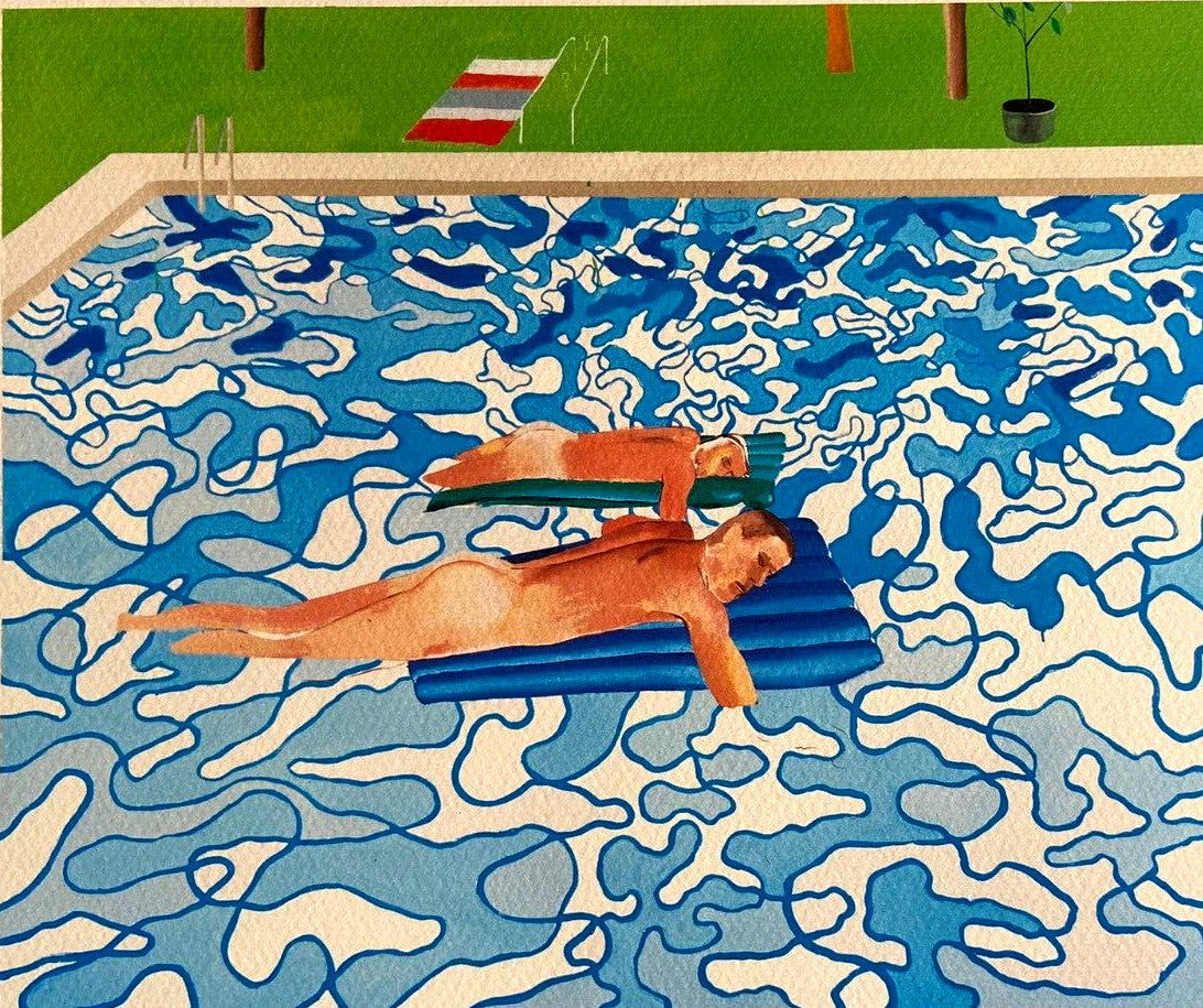 David Hockney "California" Lithograph Coa Signed Op Hand Numbered Crayon