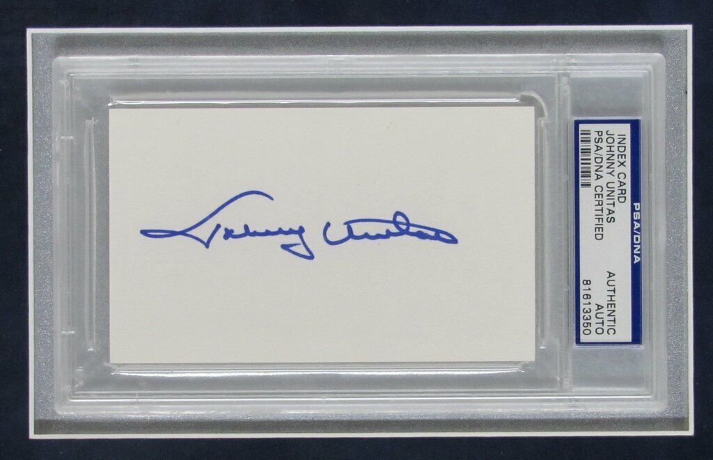 Johnny Unitas Colts Hof Signed 3X5 Index Photo