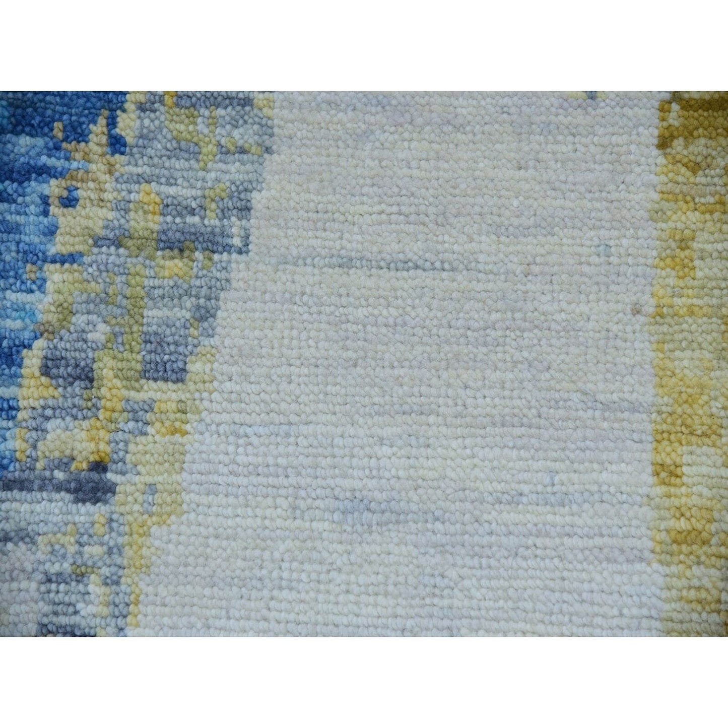 10'2"X13'8" Ivory Colorful Modern Abstract Design Hand Knotted Wool Rug