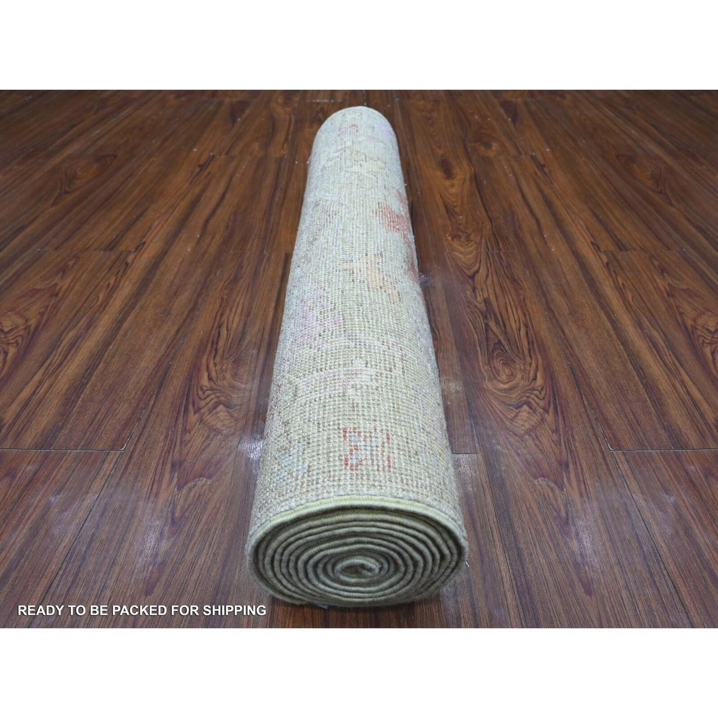 2'10"X11'8" Olive Green Afghan Angora Oushak Runner Oriental Rug