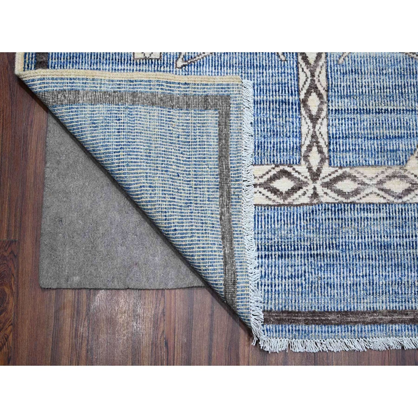 10'X13'9" Air Force Blue Peshawar With Berber Influence Oriental Rug