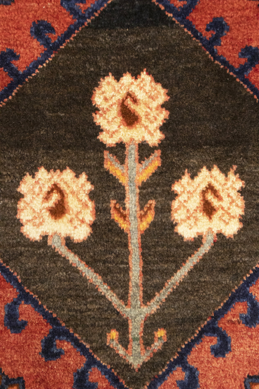 Handmade Vintage Rusty Red Oriental Runner Rug