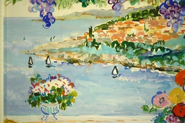 Eva Hannah "Positano" 1999 Gouache On Paper Signed Original Painting With Frame