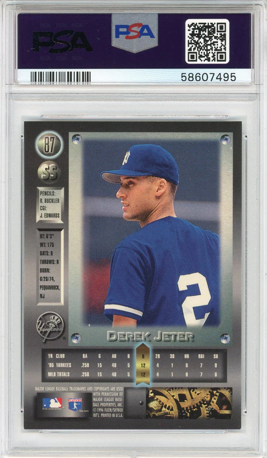 Derek Jeter 1996 Metal Universe Platinum Edition