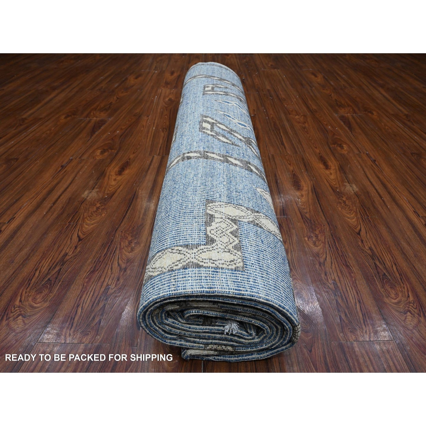 10'X13'9" Air Force Blue Peshawar With Berber Influence Oriental Rug