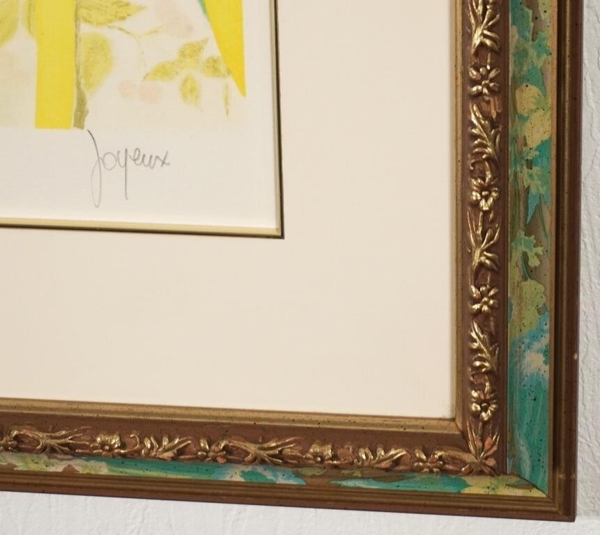 Joyeux - 'Bouquet' Limited Edition Lithograph, Signed, Framed, Authentic