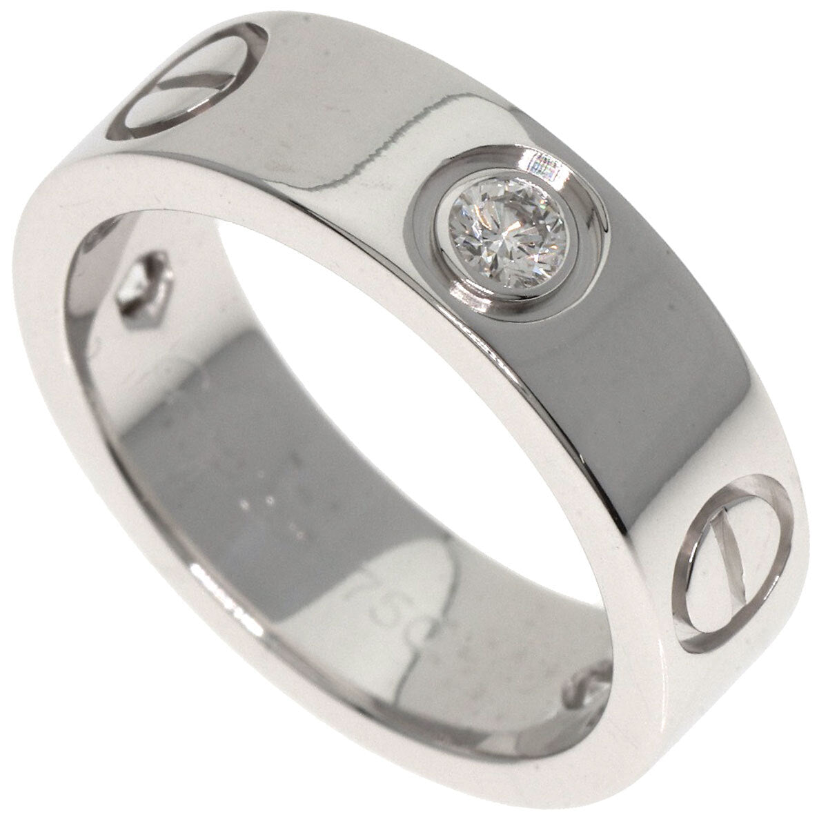 Cartier Ring Love Ring Half Diamond #48 K18