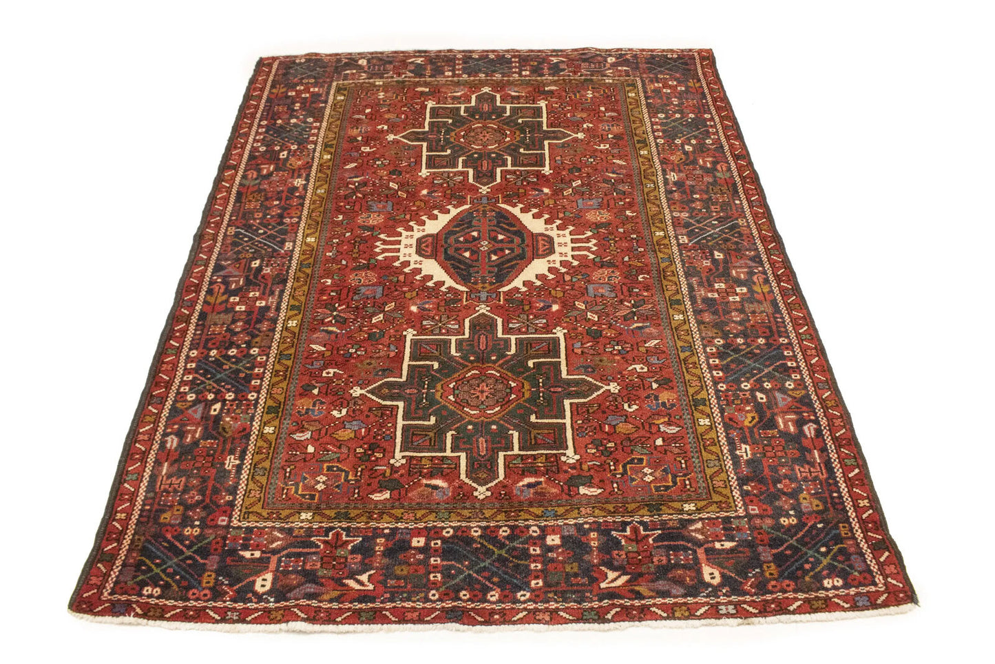 Handmade Vintage Tribal Geometric Area Rug Rusty