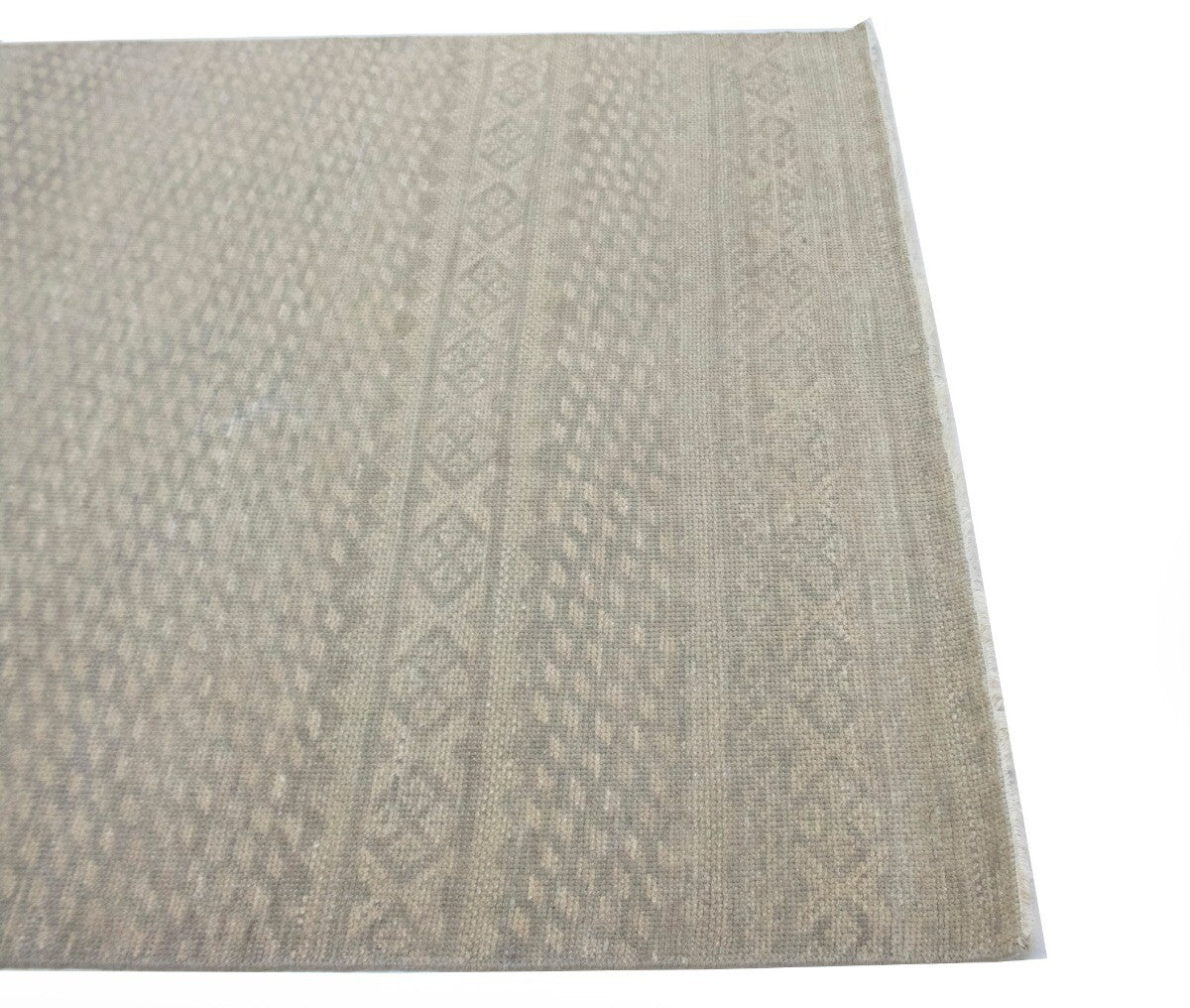 5X8 Ft Handmade Wool Area Rug Muted Beige Vintage
