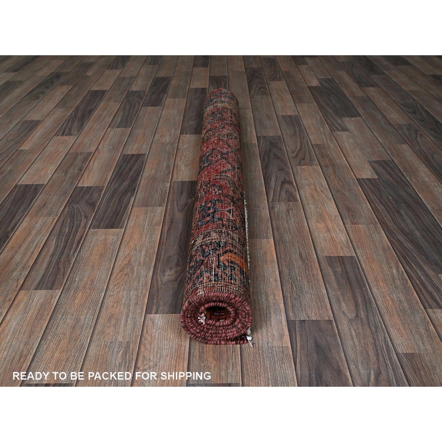 4'1"X6'9" Blush Red Vintage Zoroastrian Khamadan Hand Knotted Pure Wool Rug