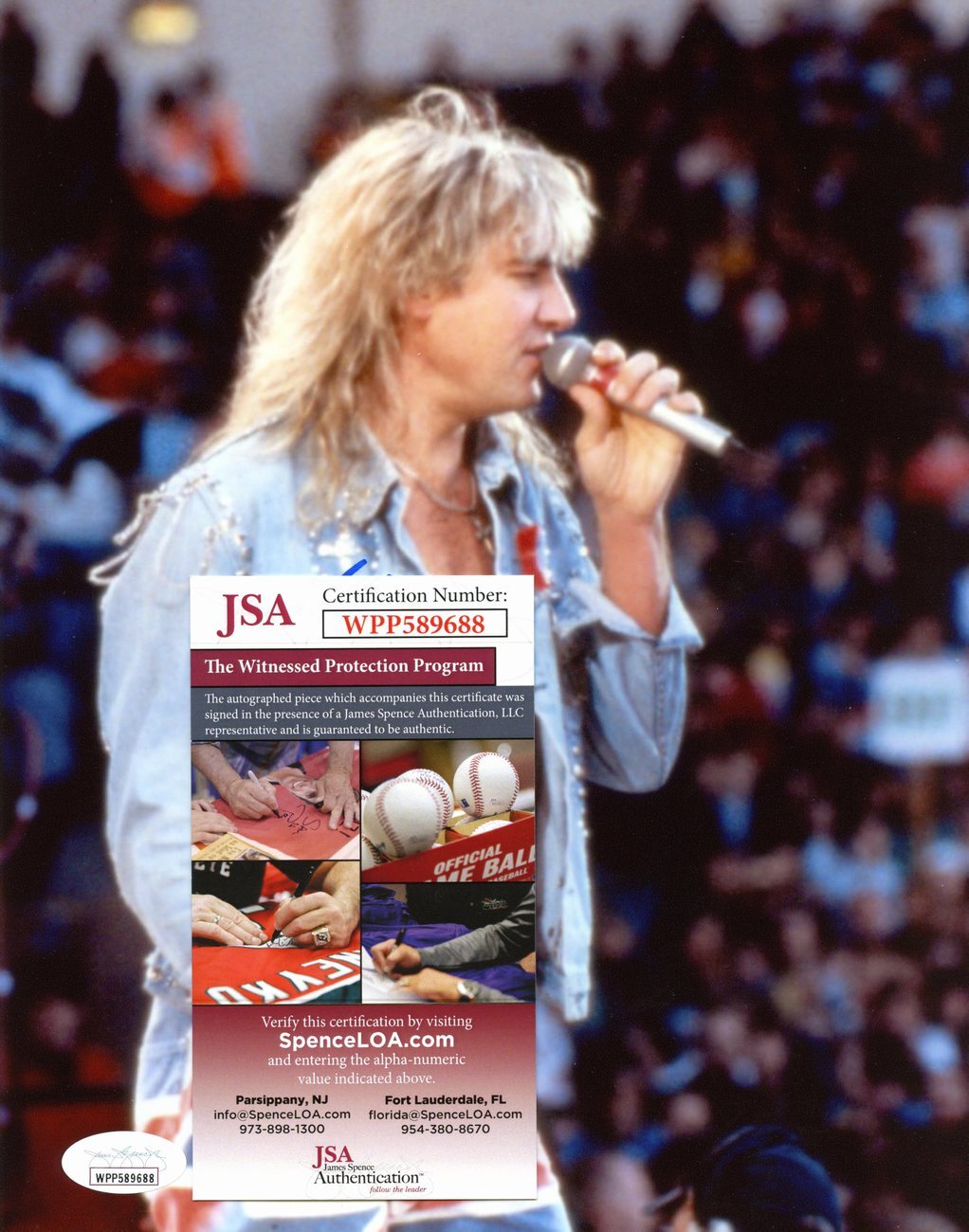 Joe Elliott Autographed 8X10 Photo Def Leppard Jsa