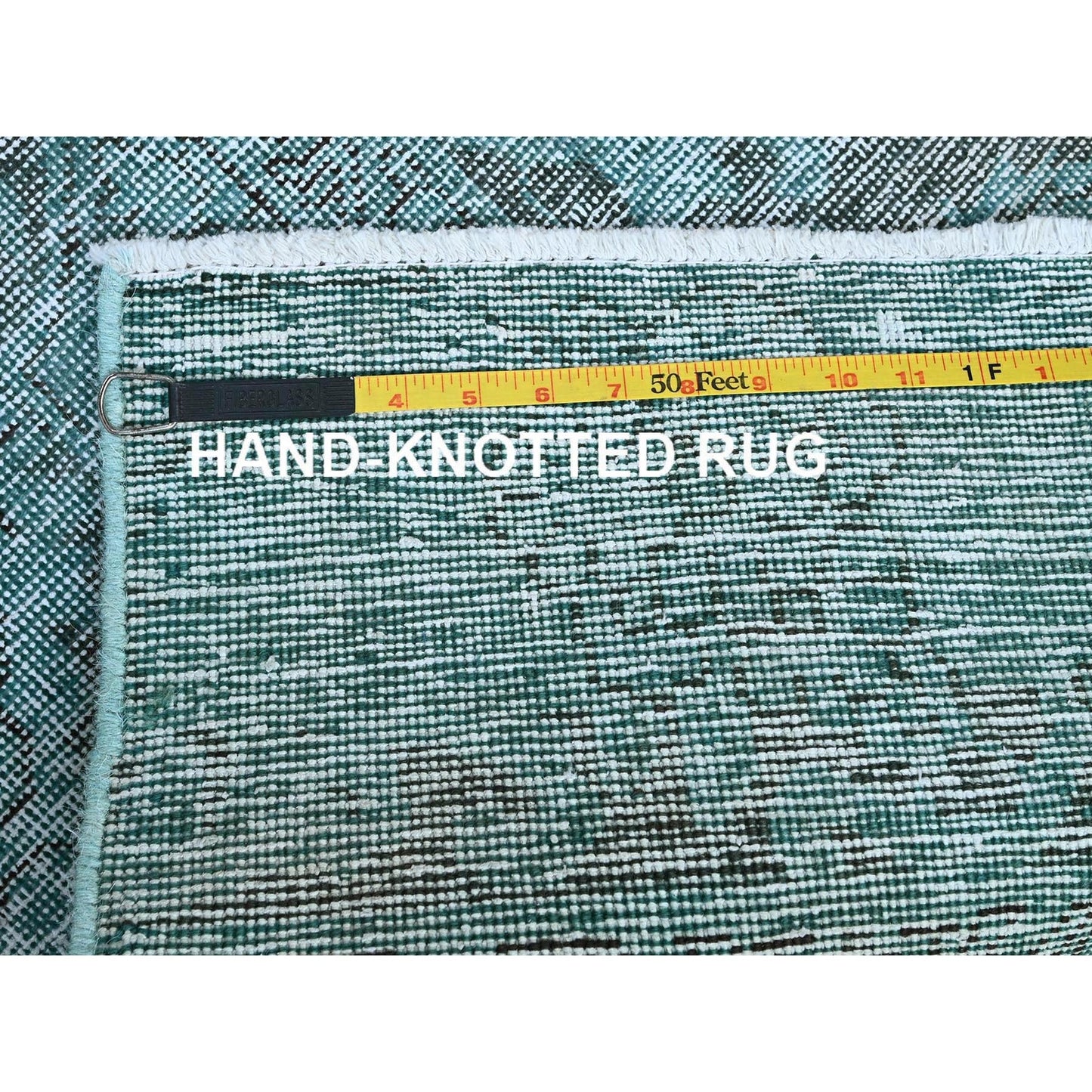 2'X5'9" Blue Overdyed Vintage Zoroastrian Hand Knotted Pure Wool Runner Rug