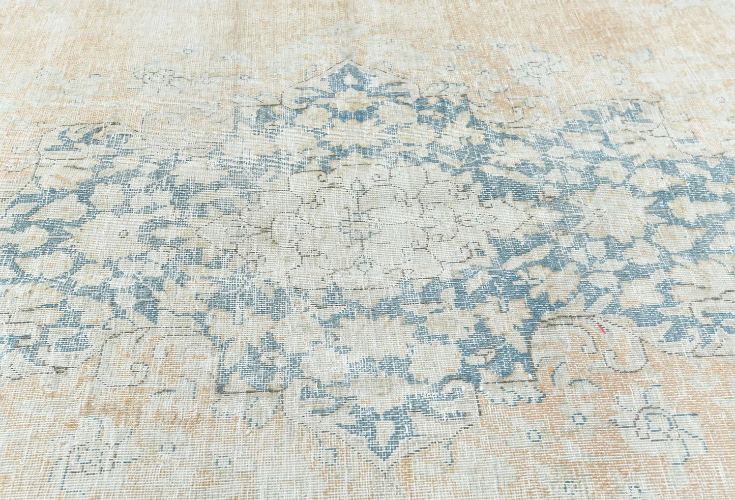 Semi-Antique Floral Distressed Oriental Rug 9X13