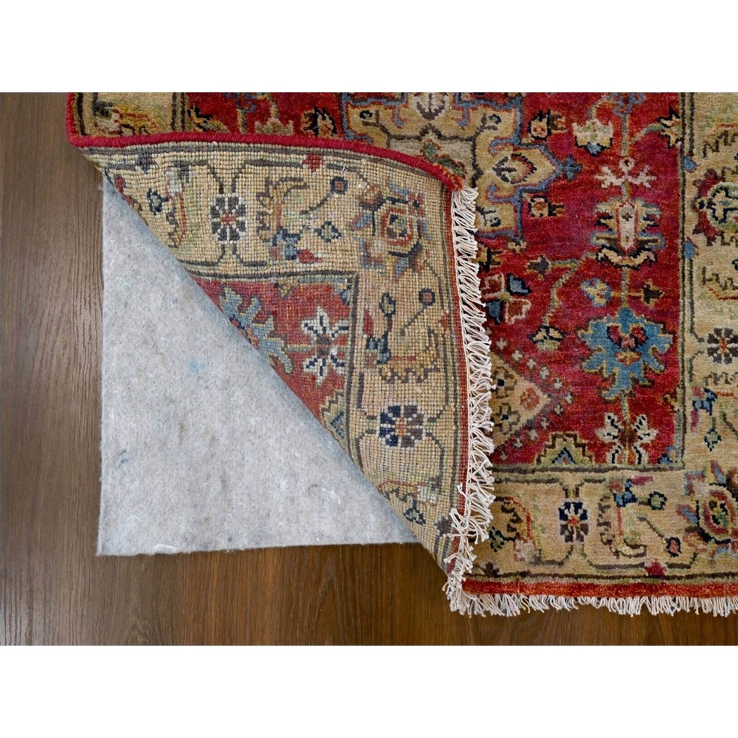 2'7"X12' Red Karjihooz Design Pure Wool Hand Knotted Runner Rug