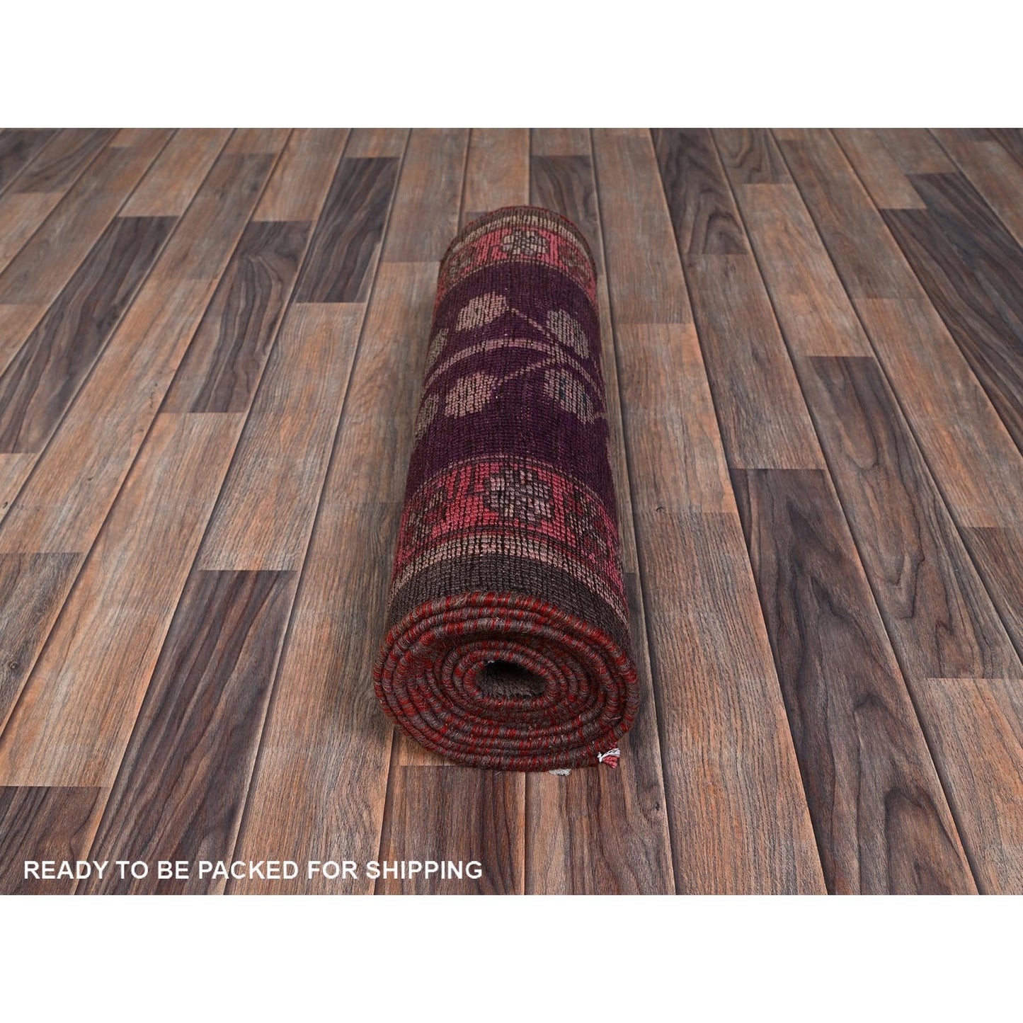 2'X11' Pink Vintage Northwest Zoroastrian Hand Knotted Pure Wool Runner Rug