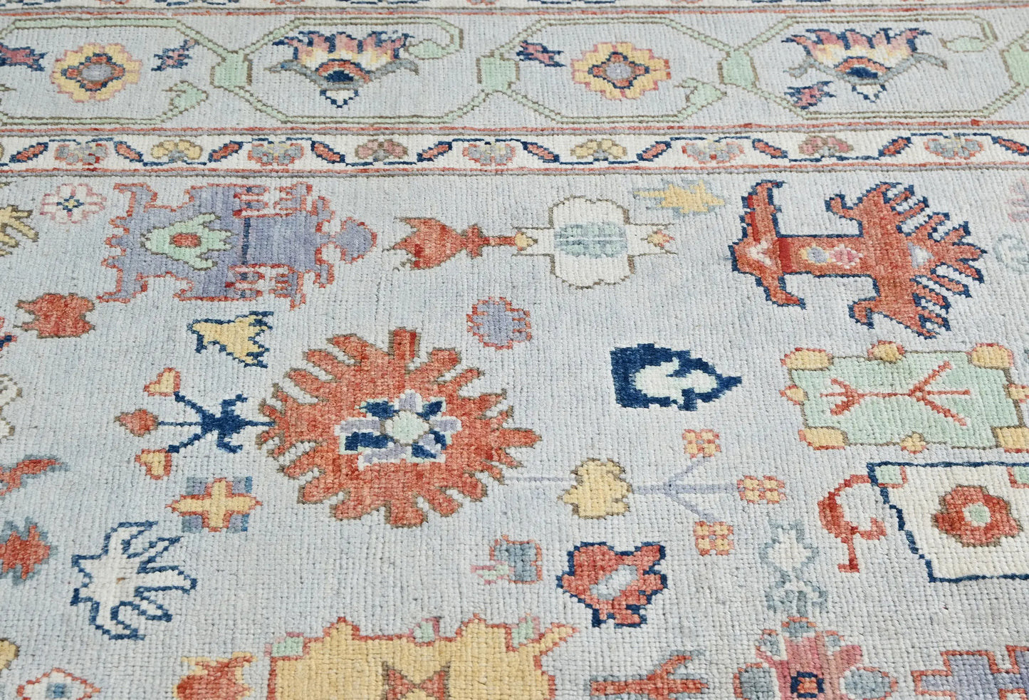 Handmade Kazak Pakistan Rug 5X7 Ft Gray Floral