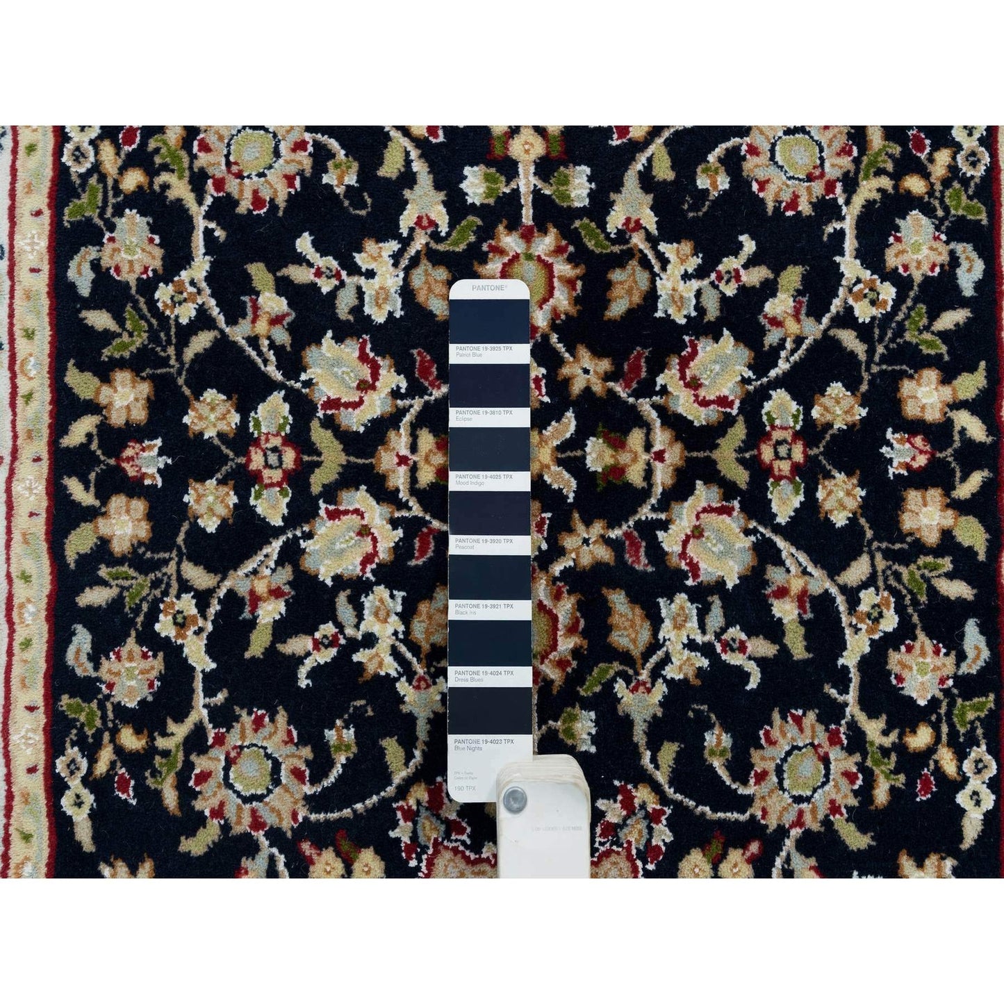 2'6"X11'10" Blue Nain 250 Kpsi Hand Knotted Wool Runner Oriental Rug