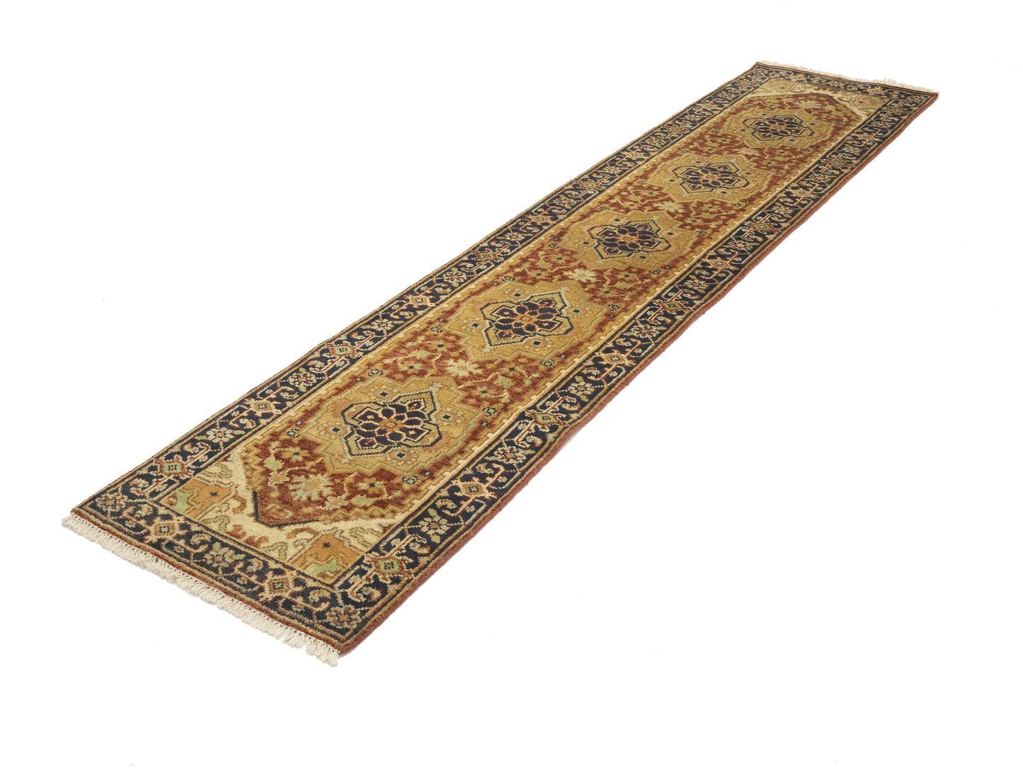 Handmade Serapi Heriz Oriental Runner Rug Floral
