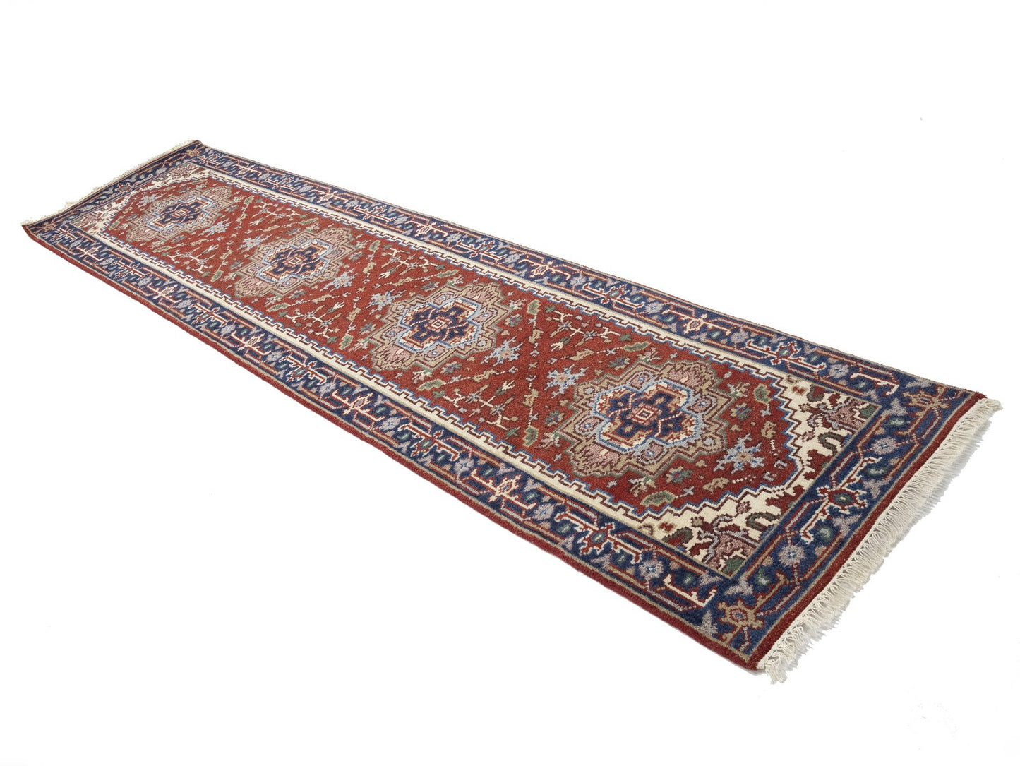 Handmade Wool Serapi Floral Oriental Runner Boho