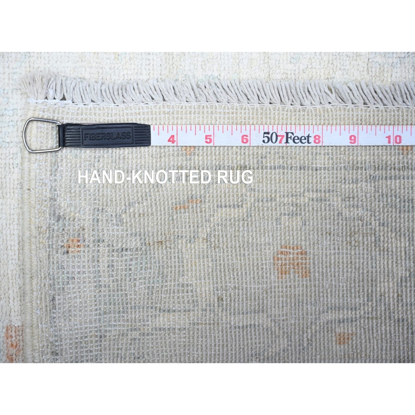 3'10"X5'8" Lexicon Ivory Soft Organic Wool Hand Knotted Peshawar Rug