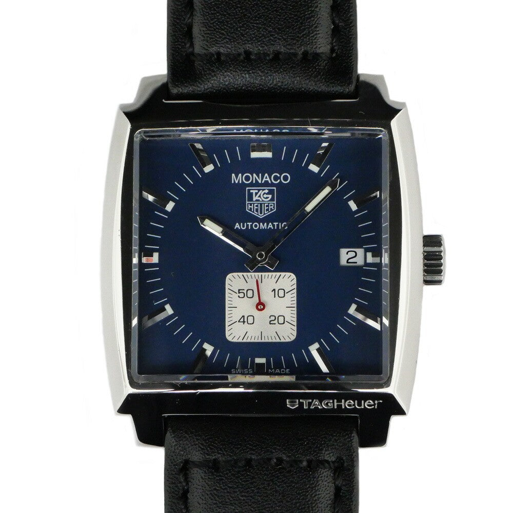 Tag Heuer Monaco Date Ww2111 Blue Case Size ( ) 37Mm Men'S Used Watch #7107
