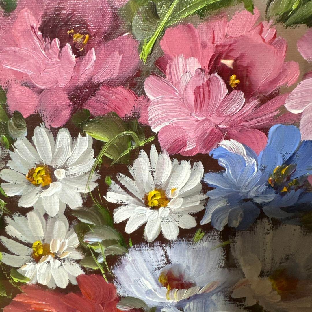 Lina Rossi Original Oil Painting -Flowers Signed